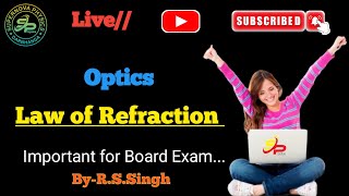 Optics class 12th  Law of refraction  Refraction at flat surface  Lecture2 [upl. by Cowan]