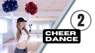 Cheer dance routine 2  step by step cheerleader dance tutorial pom poms cheer fitness dance [upl. by Nicolle882]