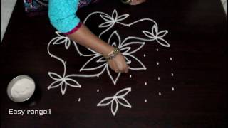 rangoli designs with 9x5 interlaced dots  muggulu designs with dots  kolam designs [upl. by Miehar789]