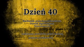 40 dzień  Codzienna powtórka przed maturą  podstawa [upl. by Landing571]