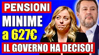 ULTIMORA PENSIONI IL GOVERNO HA DECISO 👉 MINIME A 627€ PROPROGA QUOTA 103 APE SOCIALE E ALTRO 📢 [upl. by Trudie768]