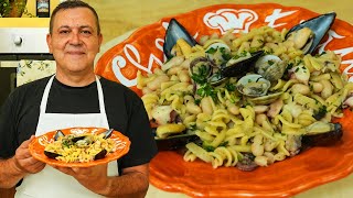 PASTA e FAGIOLI AI FRUTTI DI MARE  Ricetta ESTIVA SPETTACOLARE [upl. by Borlase]