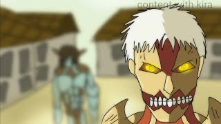 eren vs reiner and porco fan animation  alternate version  completed [upl. by Zelten]