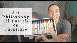 Using Art Philosophy Oil Pastels On Furniture with Jodie  Live [upl. by Ahsitruc963]