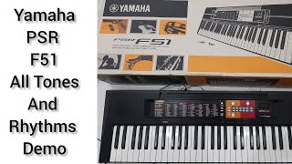 Yamaha PSR F51 all voices and styles [upl. by Sulokcin413]