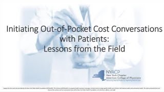 Initiating Out of Pocket Cost Conversations with Patients Lessons from the Field 11719 [upl. by Ahcurb334]