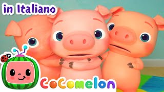 Tre piccoli porcellini  CoComelon Italiano  Canzoni per Bambini [upl. by Navillus]