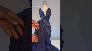 How to drape a cowl statement gown effortlessly draping sewing design evalivika [upl. by Atteyek]