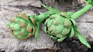 ABC TV  How To Make Artichoke Flower From Crepe Paper  Craft Tutorial [upl. by Proudlove]