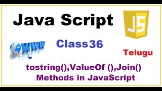 toString valueOf join method in JavaScript Telugu  VLR Training Class 36 [upl. by Iliak]