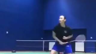 Badminton smash training Guess who [upl. by Domonic]