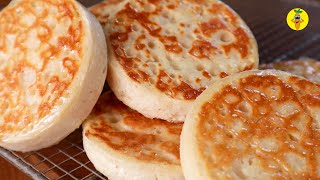 Traditional Homemade British Crumpet Recipe [upl. by Anaidirib]