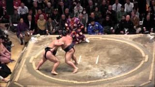 稀勢の里vs 玉鷲 2015大相撲三月場所6日目 Kisenosato vs Tamawashi SUMO [upl. by Nairret]