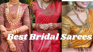 Kerala Hindu bridal sarees 2021Latest wedding Saree collection inspiration for 2021 [upl. by Ytsihc]