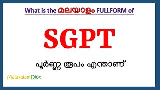 SGPT Full Form in Malayalam  SGPT in Malayalam  SGPT പൂർണ്ണ രൂപം മലയാളത്തിൽ [upl. by Hanahs]