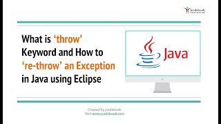 41 What is the ‘throw’ Keyword and How to Rethrow’ an Exception in Java using Eclipse [upl. by Annod]