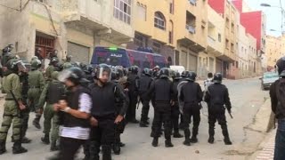 Police fire tear gas at protesters in restive Moroccan city [upl. by Gristede288]