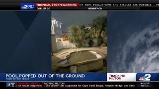 Drained pool pops out of ground ahead of Hurricane Milton [upl. by Alvarez545]