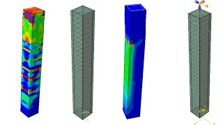 Rc column  two steps axial loading and cyclic lateral loading using abaqus [upl. by Ecnerret]