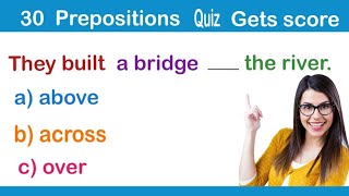 30 Prepositions English Grammar Quiz [upl. by Aubine]