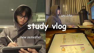 productive study vlog  new uni semester back to school [upl. by Aloibaf]