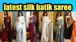 2021 latest silk batik saree  new bathik saree bathik sareetie and dyesilk saree saree design [upl. by Nerita676]