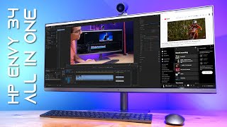 HP Envy 34 All In One PC  Perfect Minimalist Setup for Creators [upl. by Yentyrb67]