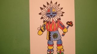 Lets Draw a Kachina Doll [upl. by Ainafets]