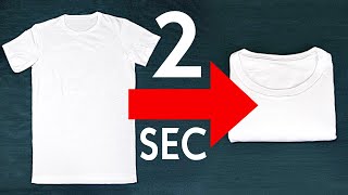 Fold A TSHIRT In 2 Seconds  4 Ways To Fold A TShirt FAST [upl. by Sitruk]