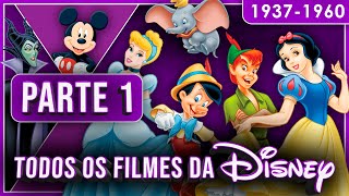 LISTA ATUALIZADA DE TODOS OS FILMES DA DISNEY PARTE 1 19371960 [upl. by Nitneuq]