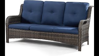 M75 Outdoor Patio Couch Assembly Guide  3Seater Rattan Sofa with Olefin Cushions [upl. by Newbold]