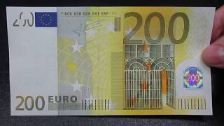 Banconota 200 Euro Prima Serie BCE EU [upl. by Main]