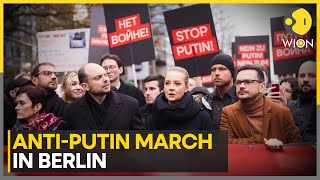 AntiPutin March Russian Exiled Opposition Stages Protest  World News  WION [upl. by Erodisi]