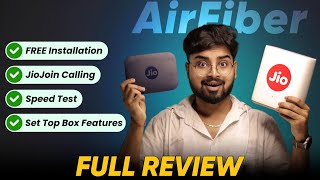 Jio AirFiber Full Review 🔥 FREE Installation Plans Calling App Speed Test Set Top Box Features [upl. by Youlton]