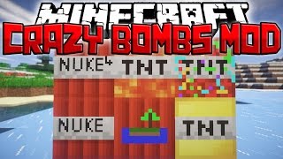 Minecraft Mods CRAZY BOMBS MOD  Nukes Mega Nukes and More Mod Showcase [upl. by Dara]