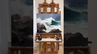 A painting of a crashing wave oilpainting painting art paintingtutorial [upl. by Airebma]