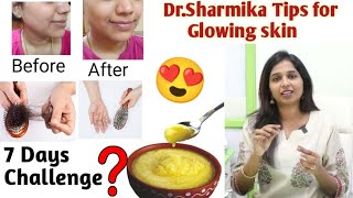 I followed🔥7 Days challenge🔥Trying DrSharmikas Ghee Tips Tamil Indian Skin [upl. by Atnuahs879]