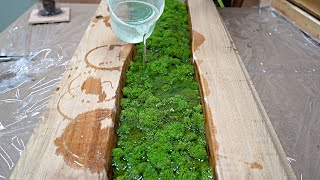 Making A Moss Table Using Epoxy Resin [upl. by Ekram]