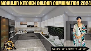 Modular kitchen Colour Combination 2024water proof and termite proof  10year warranty 👍 [upl. by Erdied]