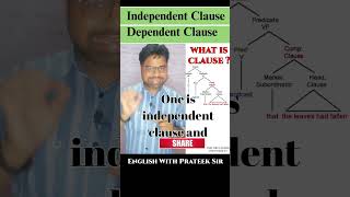 shorts  what is clause  what is independent clause and dependent clause explain by prateek sir [upl. by Xyla]