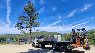 Moffett Forklift Delivery  Lake Hemet easy Delivery on a Busy Summer Weekend [upl. by Ak]