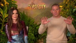 The Lost City  Channing Tatum amp Sandra Bullock Leeches Interview [upl. by Arabrab663]