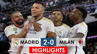 Real Madrid 2  AC Milan 0  Highlights  Mbappe Debut [upl. by Ivatts]