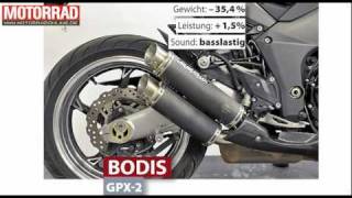 Bodis GPX2 Kawasaki Z1000 Auspuff [upl. by Comras725]