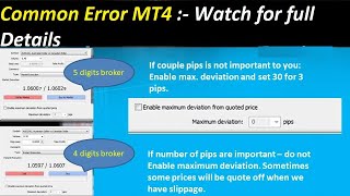 error mt4  Common Error MT4  Watch for full Details  mt4 error [upl. by Anividul603]