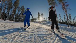 Skidåkning i Järvsöbacken med vårvinter våfflor och varm choklad [upl. by Link]