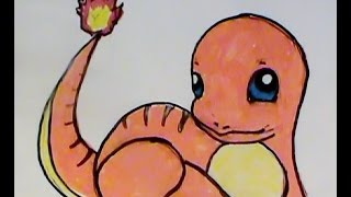 How to Draw CHARMANDER Pokemon No 004 Tutorial [upl. by Aiekahs598]