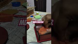 Diy hand painted wooden coasters making with stencil diy stencil ytshorts [upl. by Eahsat]