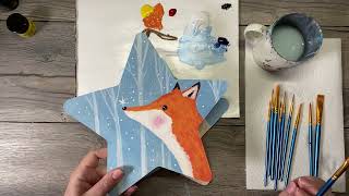 Fox Star Cutout Painting Tutorial [upl. by Enilegnave]