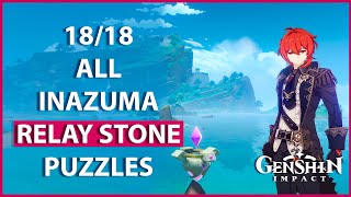 All 18 Relay Stone Puzzles solution and location Inazuma Genshin Impact [upl. by Pudendas]